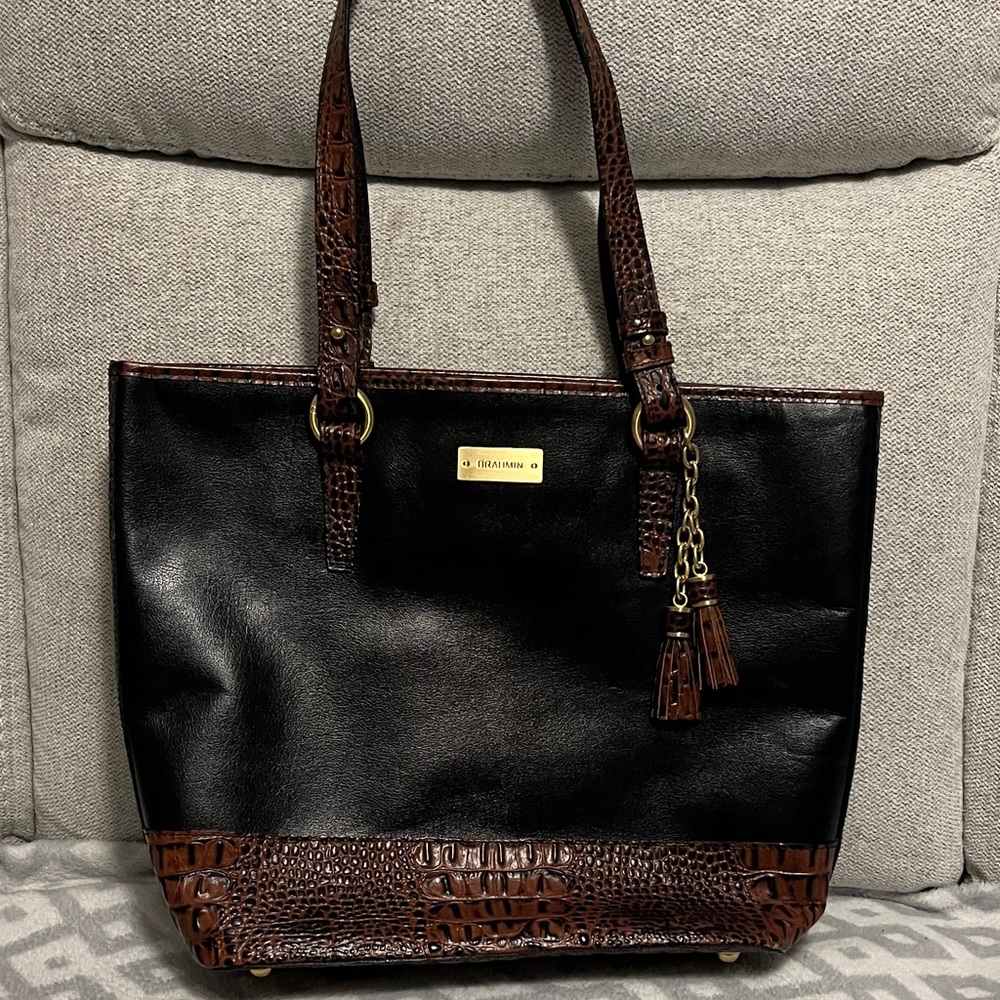 Brahmin Black and Brown Tote